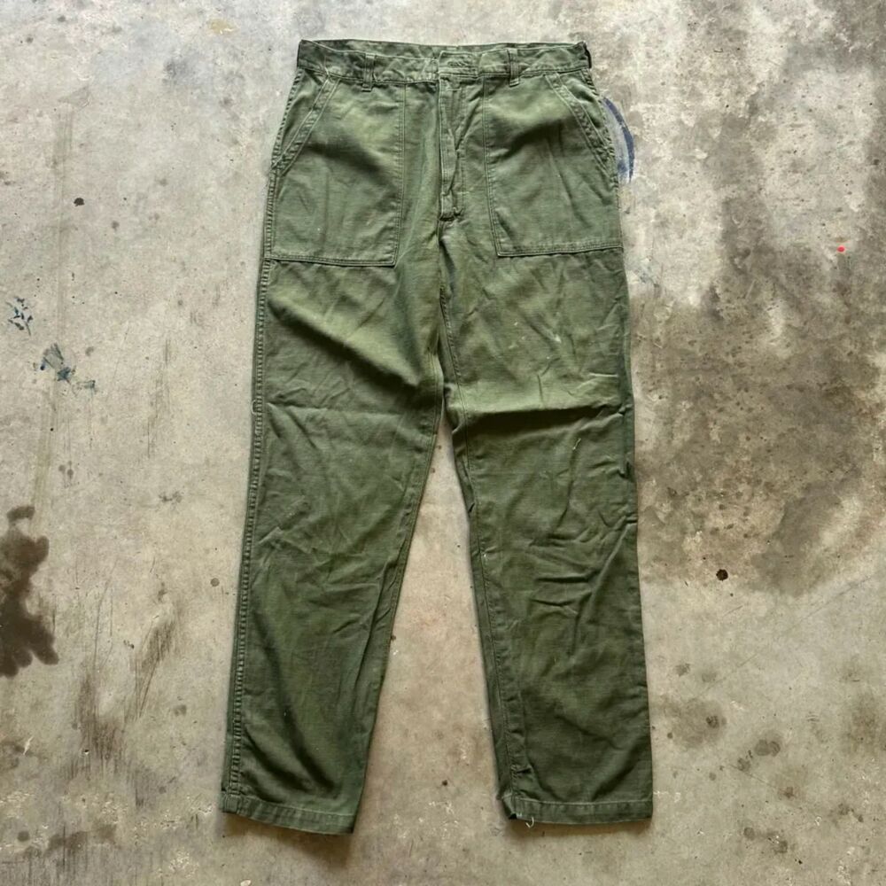 Vintage 70s Military OG-107 HBT Trouser Pants Size 34X32